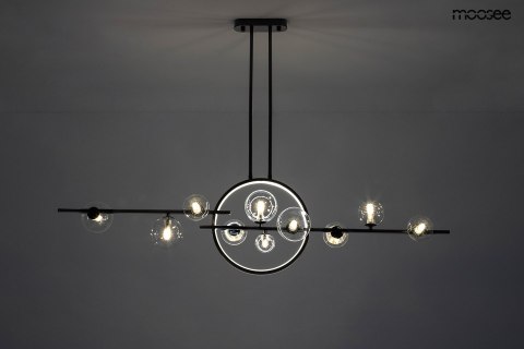 LAMPA WISZĄCA LUMINO MOOSEE, CZARNA, RING LED, NOWOCZESNA, LOFT, 120CM