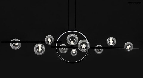 LAMPA WISZĄCA LUMINO MOOSEE, CZARNA, RING LED, NOWOCZESNA, LOFT, 120CM