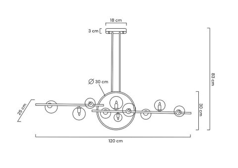 LAMPA WISZĄCA LUMINO MOOSEE, CZARNA, RING LED, NOWOCZESNA, LOFT, 120CM