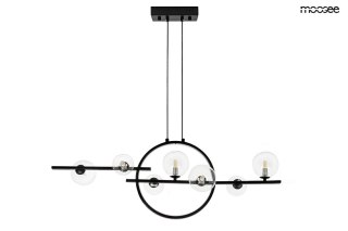 LAMPA WISZĄCA VENTRY, MOOSEE, CZARNA, LED, SZKLANE KLOSZE, NOWOCZESNA, LOFT