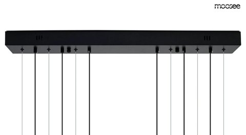LAMPA WISZĄCA LUMINOS, CZARNA, LED, 6 RINGÓW, KASKADA, MOOSEE, NOWOCZESNA