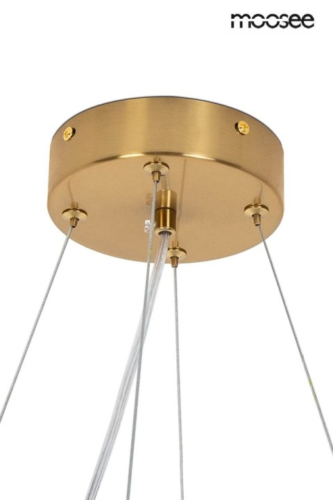 LAMPA WISZĄCA FIORINO ZŁOTA, 120CM, CERAMICZNE KWIATY, MOOSEE, 12XG9, SALON