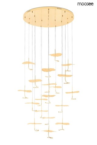 LAMPA WISZĄCA MOOSEE AURA, ZŁOTA, LED, NOWOCZESNA, DO SALONU, KASKADOWA