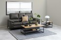 KWADRATOWY STOLIK KAWOWY LOFT, CZARNY, DĄB, METALOWY, INDUSTRIALNY