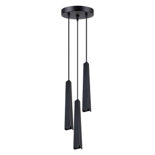 LAMPA WISZĄCA AURELIA, CZARNA, TUBA, 3XG9, NOWOCZESNA, LOFT, DO SALONU