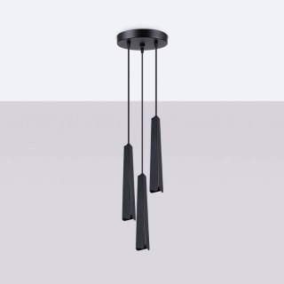 LAMPA WISZĄCA AURELIA, CZARNA, TUBA, 3XG9, NOWOCZESNA, LOFT, DO SALONU