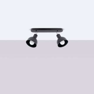 LAMPA SUFITOWA PLAFON PORTICO, CZARNA, LOFT, 2XE27, REGULOWANA, STAL