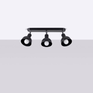 PLAFON LAMPA SUFITOWA CZARNA LOFT, PORTICO, ELBA, 3XE27, REGULOWANA, SALON