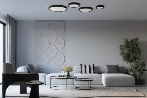 PLAFON SUFITOWY LED OKRĄGŁY LUMINA, BIAŁY, 50CM, 32W, NOWOCZESNY, SALON