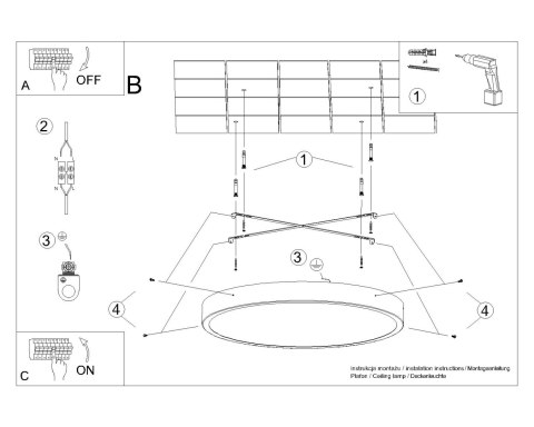 PLAFON SUFITOWY LED LUMINA, OKRĄGŁY, BIAŁY, 60CM, 65W, NOWOCZESNY, LOFT
