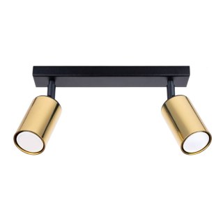 PLAFON LAMPA SUFITOWA LUMINA, 2XGU10, CZARNY, ZŁOTY, NOWOCZESNY, LED, SALON