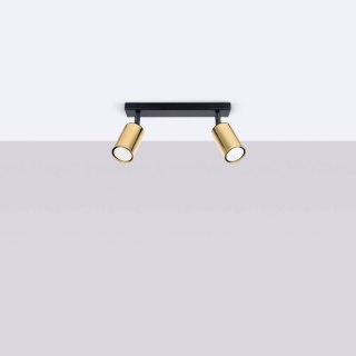 PLAFON LAMPA SUFITOWA LUMINA, 2XGU10, CZARNY, ZŁOTY, NOWOCZESNY, LED, SALON
