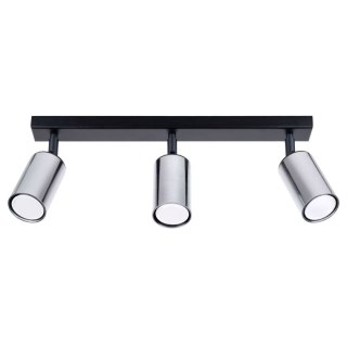 PLAFON LAMPA SUFITOWA LUMINA, CZARNA, CHROM, 3XGU10, NOWOCZESNA, SALON