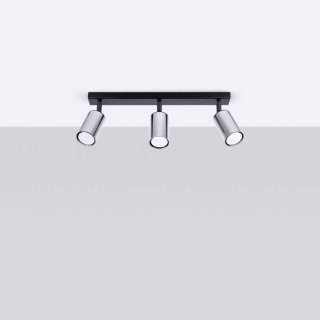PLAFON LAMPA SUFITOWA LUMINA, CZARNA, CHROM, 3XGU10, NOWOCZESNA, SALON