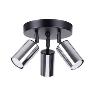 PLAFON SUFITOWY LUMINA, 3xGU10, CZARNY, CHROM, NOWOCZESNY, TUBA, SALON, LED