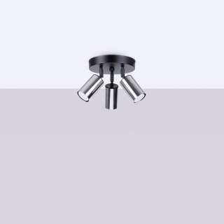 PLAFON SUFITOWY LUMINA, 3xGU10, CZARNY, CHROM, NOWOCZESNY, TUBA, SALON, LED