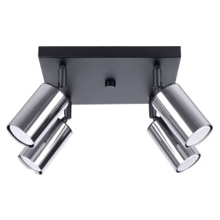 LAMPA SUFITOWA PLAFON LUMINA, CZARNY CHROM, 4XGU10, LED, TUBA, NOWOCZESNA