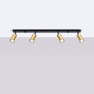 PLAFON SUFITOWY LUMINA CZARNY ZŁOTY, 4XGU10, NOWOCZESNY, SALON, LOFT, LED
