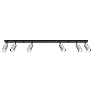 PLAFON SUFITOWY LUMINA, 6XGU10, CZARNY CHROM, NOWOCZESNA LAMPA LED, SALON