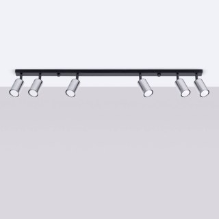 PLAFON SUFITOWY LUMINA, 6XGU10, CZARNY CHROM, NOWOCZESNA LAMPA LED, SALON