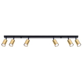 PLAFON LAMPA SUFITOWA LUMINA, CZARNY ZŁOTY, 6XGU10, NOWOCZESNA, DO SALONU