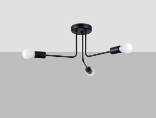 ŻYRANDOL AURAON CZARNY, LAMPA SUFITOWA, 3XE27, LOFT, NOWOCZESNY, DO SALONU