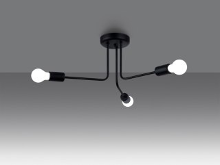 ŻYRANDOL AURAON CZARNY, LAMPA SUFITOWA, 3XE27, LOFT, NOWOCZESNY, DO SALONU