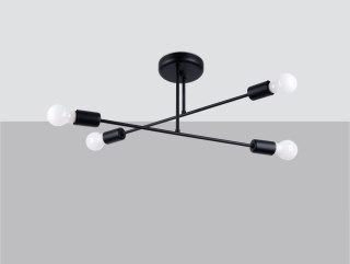 ŻYRANDOL CZARNY AURAON, LAMPA SUFITOWA, LOFT, NOWOCZESNA, STALOWA, 4xE27