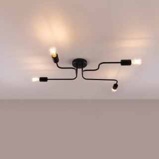 ŻYRANDOL LOFT STRADA CZARNY, LAMPA SUFITOWA INDUSTRIALNA, 4X E27, STAL