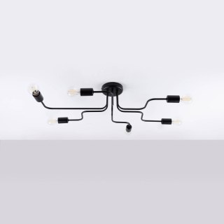 ŻYRANDOL LOFT CZARNY STRADA, LAMPA SUFITOWA INDUSTRIALNA, 6X E27, STAL