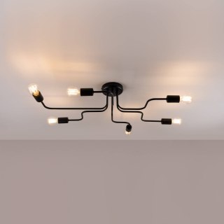 ŻYRANDOL LOFT CZARNY STRADA, LAMPA SUFITOWA INDUSTRIALNA, 6X E27, STAL