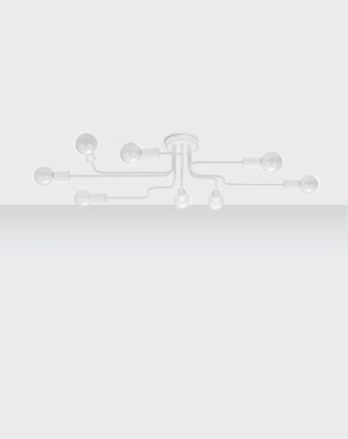 ŻYRANDOL LAMPA SUFITOWA AETHEL, LOFT, BIAŁY, 8XE27, INDUSTRIALNY, SALON