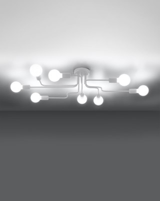 ŻYRANDOL LAMPA SUFITOWA AETHEL, LOFT, BIAŁY, 8XE27, INDUSTRIALNY, SALON