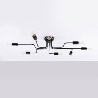 ŻYRANDOL STRADA, LAMPA SUFITOWA LOFT, CZARNA, 8 RAMION, E27, INDUSTRIALNA