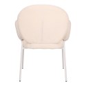 BEŻOWE KRZESŁO MODERN GLAMOUR Z PODŁOKIETNIKAMI, DO JADALNI, TKANINA BOUCLE