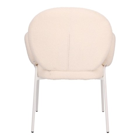 BEŻOWE KRZESŁO MODERN GLAMOUR Z PODŁOKIETNIKAMI, DO JADALNI, TKANINA BOUCLE