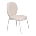 BIAŁE KRZESŁO MODERN GLAMOUR, DO JADALNI, TKANINA BOUCLE, WYGODNE, METALOWE