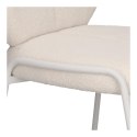 BIAŁE KRZESŁO MODERN GLAMOUR, DO JADALNI, TKANINA BOUCLE, WYGODNE, METALOWE