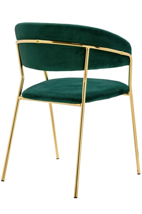 TAPICEROWANE ZIELONE KRZESŁO GLAMOUR - VERONA, WELUROWE, DO SALONU, ZŁOTE TAPICEROWANE ZIELONE KRZESŁO GLAMOUR - VERONA, WELUROWE, DO SALONU, ZŁOTE
