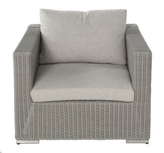 EKSKLUZYWNY SZARY FOTEL - ARIA, OGRODOWY, NA TARAS, RATTAN, NA BALKON, TKANINA
