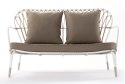 RUSTYKALNA SOFA OGRODOWA IVY, 2 OSOBOWA, 135 CM, NA TARAS, ELEGANCKA, BRĄZOWA