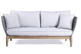 EKSKLUZYWNA SZARA SOFA OGRODOWA - PARADO 180 CM, TKANINA, DREWNO AKACJOWE, NA TARAS