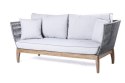 EKSKLUZYWNA SZARA SOFA OGRODOWA - PARADO 180 CM, TKANINA, DREWNO AKACJOWE, NA TARAS