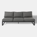 EKSKLUZYWNA SZARA SOFA OGRODOWA - TAMARIZ, NA TARAS, METALOWA, MODUŁOWA, LEŻAK 200 cm