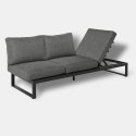 EKSKLUZYWNA SZARA SOFA OGRODOWA - TAMARIZ, NA TARAS, METALOWA, MODUŁOWA, LEŻAK 200 cm