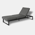 EKSKLUZYWNA SZARA SOFA OGRODOWA - TAMARIZ, NA TARAS, METALOWA, MODUŁOWA, LEŻAK 200 cm