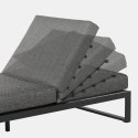 EKSKLUZYWNA SZARA SOFA OGRODOWA - TAMARIZ, NA TARAS, METALOWA, MODUŁOWA, LEŻAK 200 cm