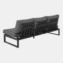 EKSKLUZYWNA SZARA SOFA OGRODOWA - TAMARIZ, NA TARAS, METALOWA, MODUŁOWA, LEŻAK 200 cm