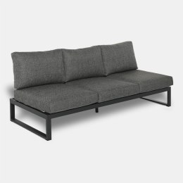 EKSKLUZYWNA SZARA SOFA OGRODOWA - TAMARIZ, NA TARAS, METALOWA, MODUŁOWA, LEŻAK 200 cm