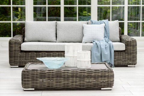 EKSKLUZYWNY STOLIK OGRODOWY MAJE GREY, NA TARAS, BALKON, TECHNORATTAN 130 CM EKSKLUZYWNY STOLIK OGRODOWY MAJE GREY, NA TARAS, BALKON, TECHNORATTAN 130 CM